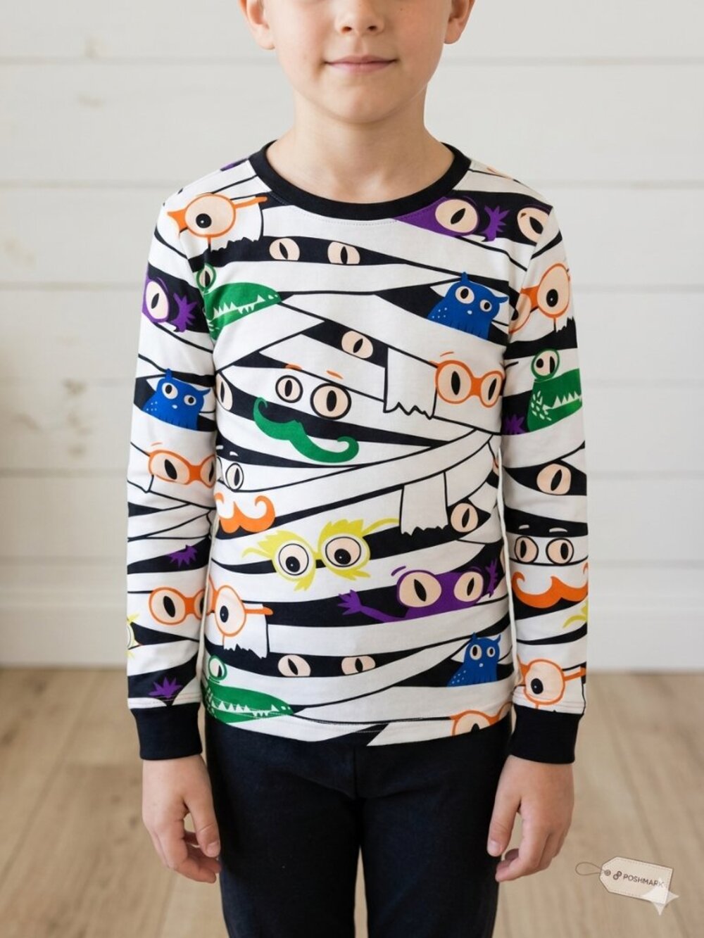 Hyde & EEK Kids 6 Halloween Mummy Monster Pajama Top Unisex